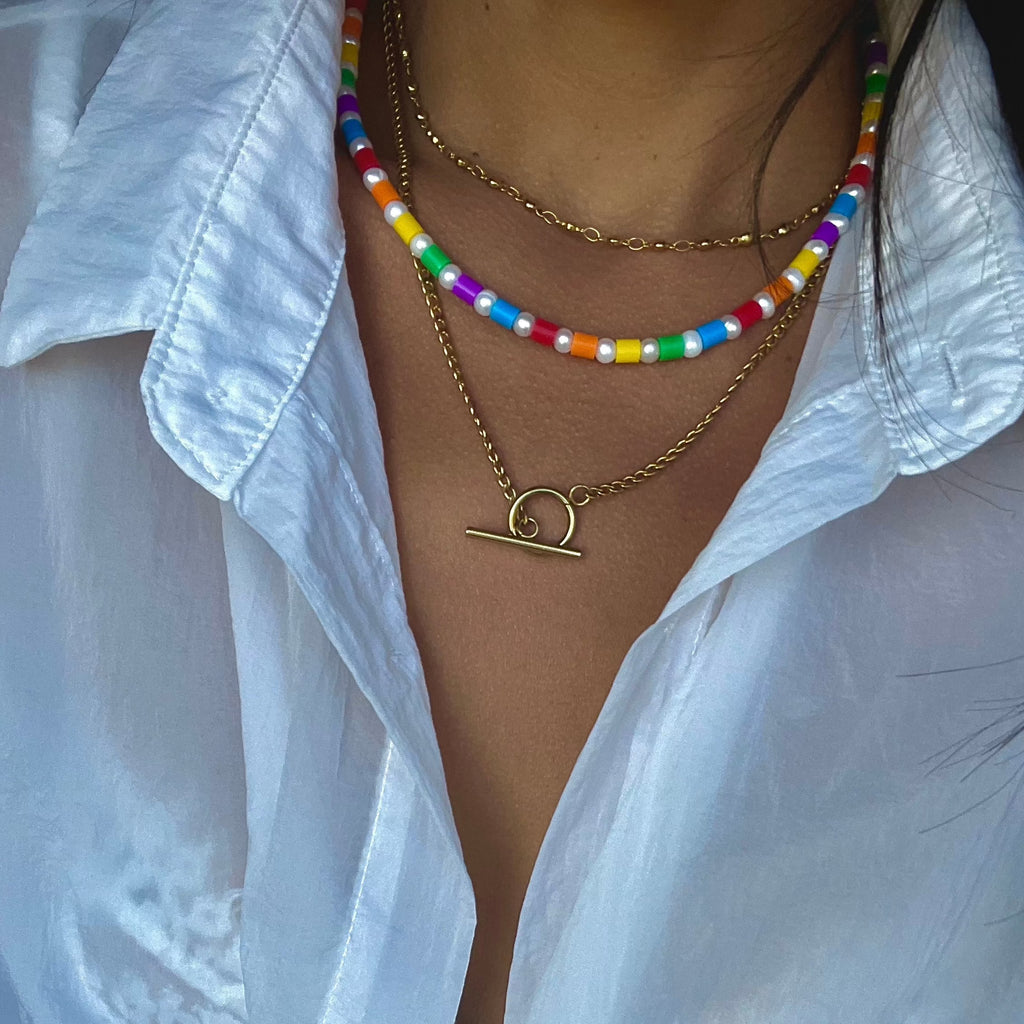 Cait Dainty Flat Ball Necklace | Gold