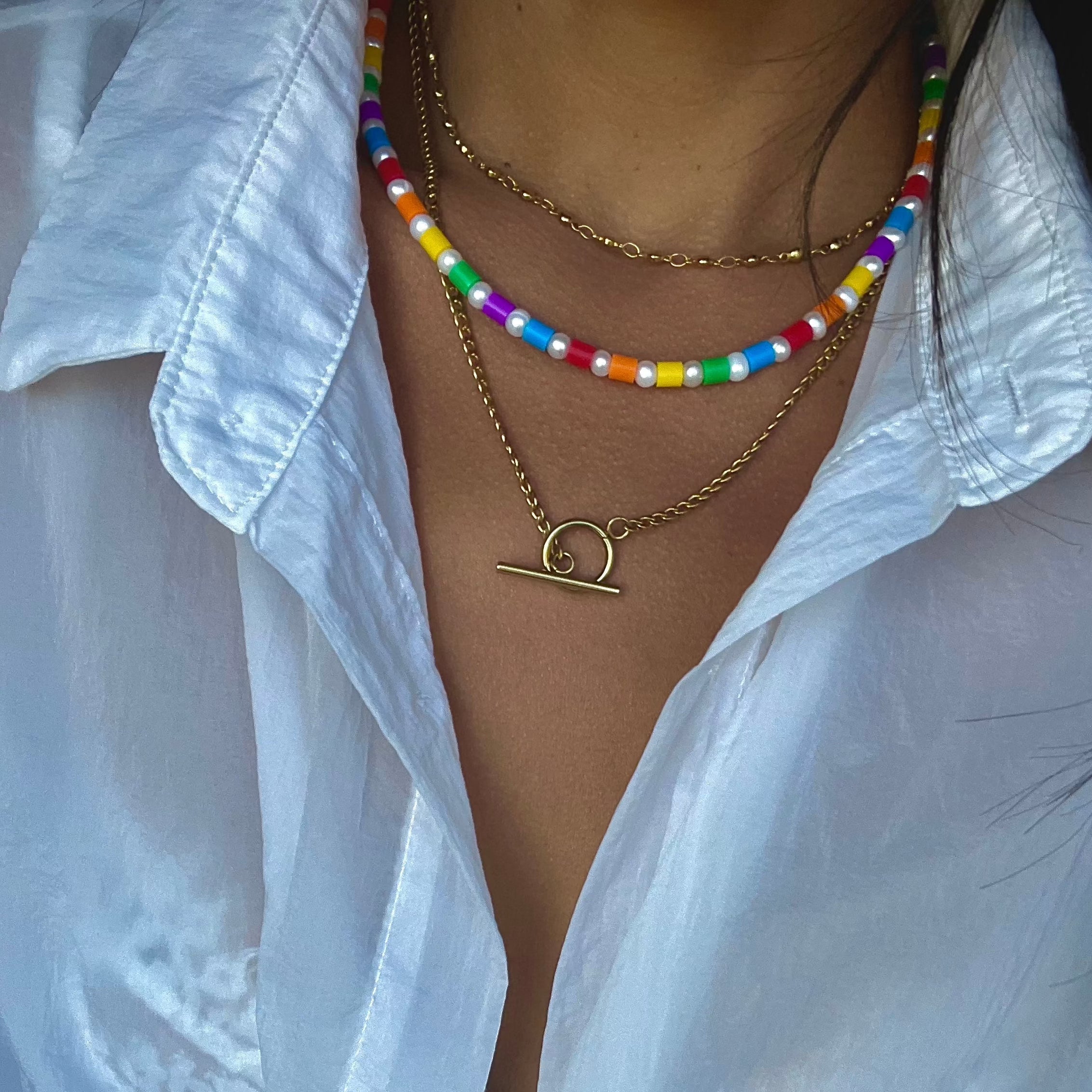 Cait Dainty Flat Ball Necklace | Gold