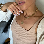 Benedict Rustic Cross Coin Medallion Paperclip Necklace