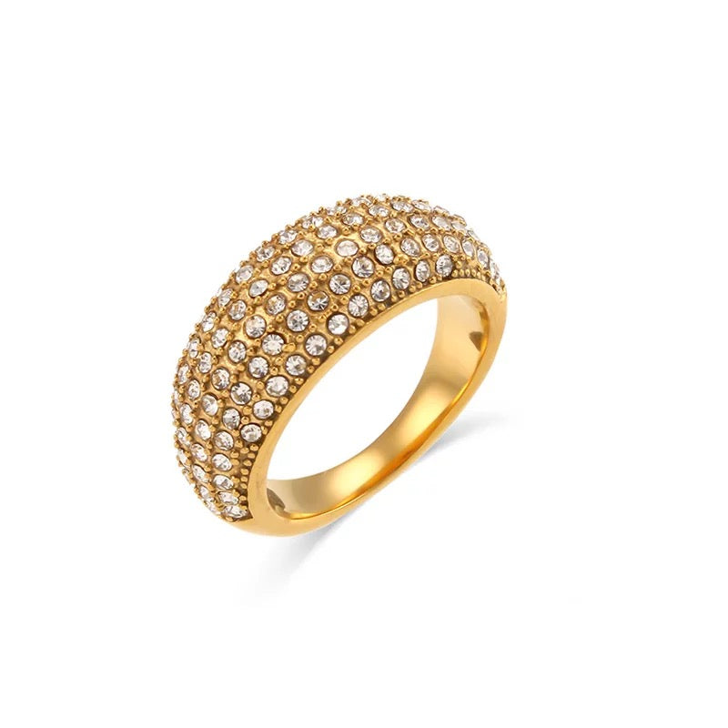 Ebony Micro Pave Cubic Zirconia Dome Ring
