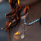 Benedict Rustic Cross Coin Medallion Paperclip Necklace