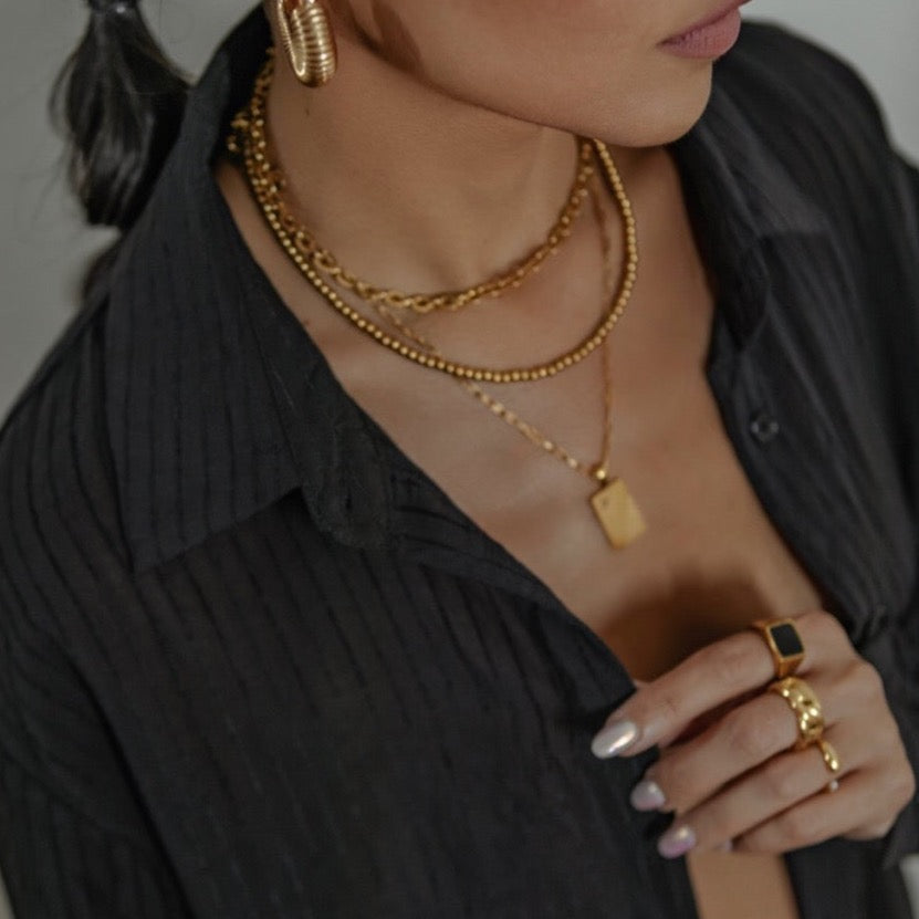 Black Enamel Signet Ring